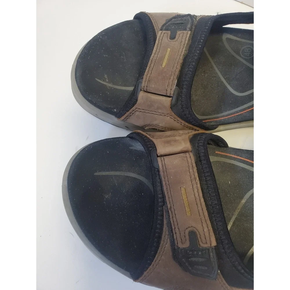 ECCO Yucatan sandals Men 48 US 14 EXPRESSO BROWN nubuck leather  Strap Walking